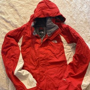 North Face red winter jacket with hood size womens XL